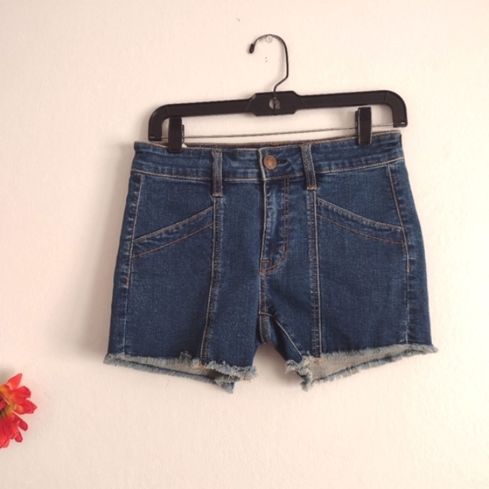 american eagle size 6 denim women's jean shorts in blue